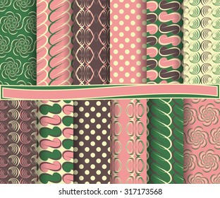set of abstract vector paper with decorative shapes and design elements for scrapbook