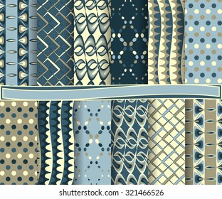 set of abstract vector paper with decorative shapes and design elements for scrapbook