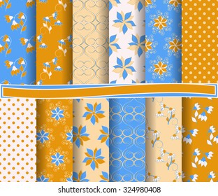 set of abstract vector paper with decorative flowers and design elements for scrapbook  

