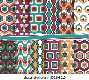 set of abstract vector paper with decorative shapes and design elements for scrapbook  