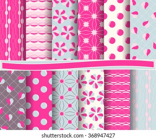set of abstract vector paper with decorative shapes and symbols of Valentine's Day for scrapbook