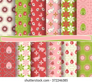  set of abstract vector paper with decorative shapes and design elements for scrapbook Easter holiday
