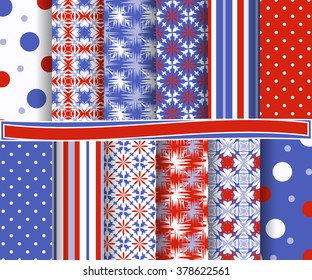 set of abstract vector paper with decorative shapes and design elements for scrapbook