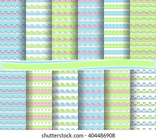 Set of abstract vector paper with decorative shapes and design elements for scrapbook. Borders. Vector illustration.