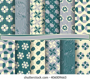 set of abstract vector paper with decorative flowers, shapes and design elements for scrapbook