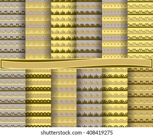 Set of abstract vector paper with decorative shapes and design elements for scrapbook. Borders. Vector illustration.