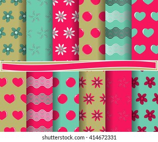 set of abstract vector paper with decorative flowers, shapes and design elements for scrapbook