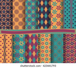 set of abstract vector paper with decorative flowers, shapes and design elements for scrapbook  