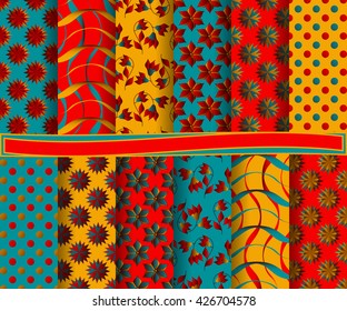 set of abstract vector paper with decorative flowers, shapes and design elements for scrapbook  