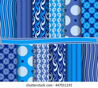 set of abstract vector paper with decorative flowers, shapes and design elements for scrapbook  
