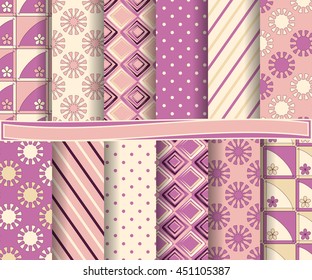 set of abstract vector paper with decorative shapes and design elements for scrapbook