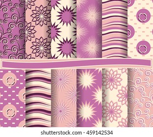 set of abstract vector paper with decorative shapes and design elements for scrapbook