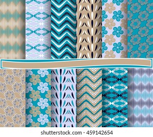 set of abstract vector paper with decorative shapes and design elements for scrapbook