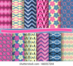 set of abstract vector paper with decorative shapes and design elements for scrapbook