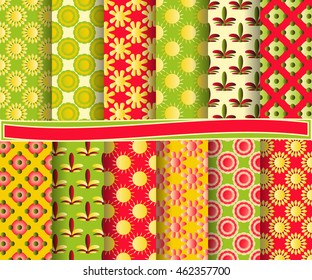 set of abstract vector paper with decorative shapes and design elements for scrapbook