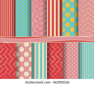 set of abstract vector paper with decorative shapes and design elements for scrapbook