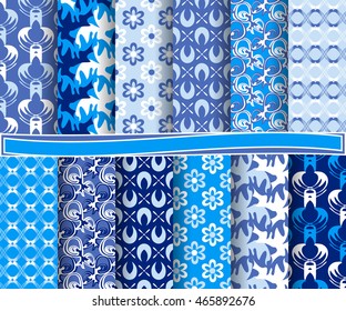 set of abstract vector paper with decorative flowers, shapes and design elements for scrapbook  