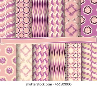 set of abstract vector paper with decorative flowers, shapes and design elements for scrapbook  