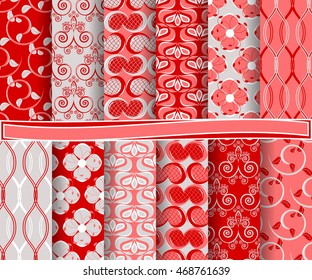 set of abstract vector paper with decorative flowers, shapes and design elements for scrapbook  