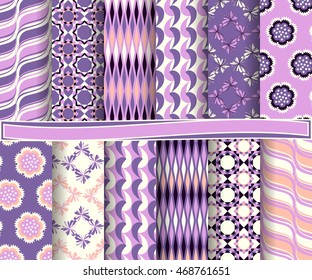 set of abstract vector paper with decorative flowers, shapes and design elements for scrapbook  