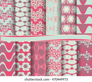 set of abstract vector paper with decorative flowers, shapes and design elements for scrapbook  