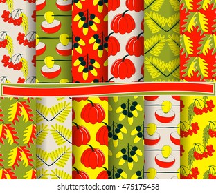 set of abstract vector paper with decorative shapes and symbols of Thanksgiving Day for scrapbook