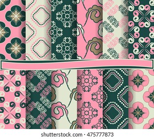 set of abstract vector paper with decorative shapes and design elements for scrapbook