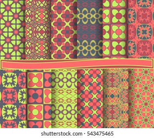 set of abstract vector paper with decorative flowers, shapes and design elements for scrapbook  