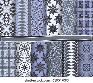 Set of abstract vector paper with decorative flowers and design elements for scrapbook
