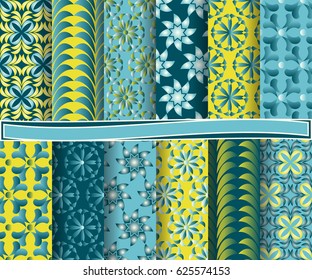 Set of abstract vector paper with decorative flowers and design elements for scrapbook