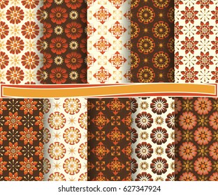 Set of abstract vector paper with decorative flowers and design elements for scrapbook