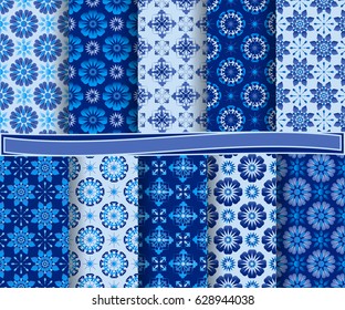 Set of abstract vector paper with decorative flowers and design elements for scrapbook