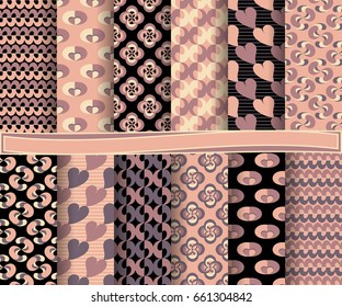 set of abstract vector paper with decorative shapes and design elements for scrapbook