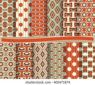 set of abstract vector paper with floral patterns and decorative elements for scrapbook