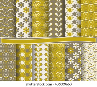 set of abstract vector paper with floral patterns and decorative elements for scrapbook