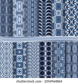 set of abstract vector paper with geometric striped shapes and design elements for scrapbook