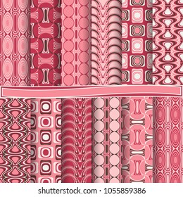 set of abstract vector paper with geometric striped shapes and design elements for scrapbook