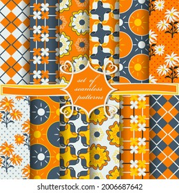 set of abstract vector paper with abstract geometric shapes, decorative flowers, and design elements for decoration
