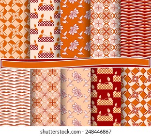 set of abstract vector paper patterns for scrapbook 