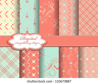 Conjunto de papel de Vector abstracto para scrapbook