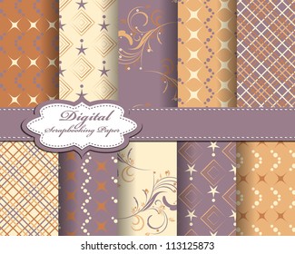 set of abstract vector paper for scrapbook