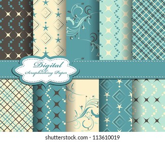 set of abstract vector paper for scrapbook