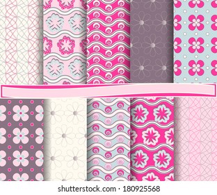 set of  abstract vector paper for scrapbook 