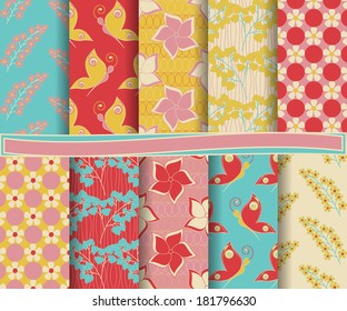  set of  abstract vector paper for scrapbook  