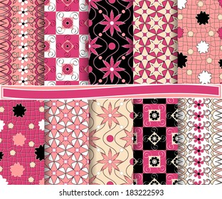 set of  abstract vector paper for scrapbook 