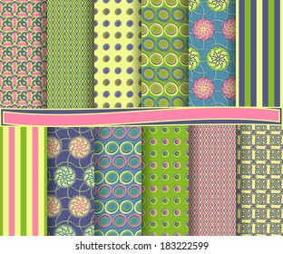   set of  abstract vector paper for scrapbook   