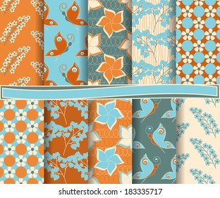  set of  abstract vector paper for scrapbook  