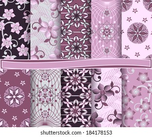   set of  abstract vector paper for scrapbook 