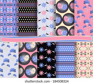 set of abstract vector paper for scrapbook day Easter
