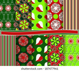 set of  abstract vector paper for scrapbook   